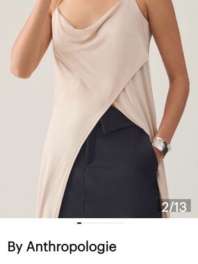 Anthropologie Black Hi Low Maxi Slip Tank